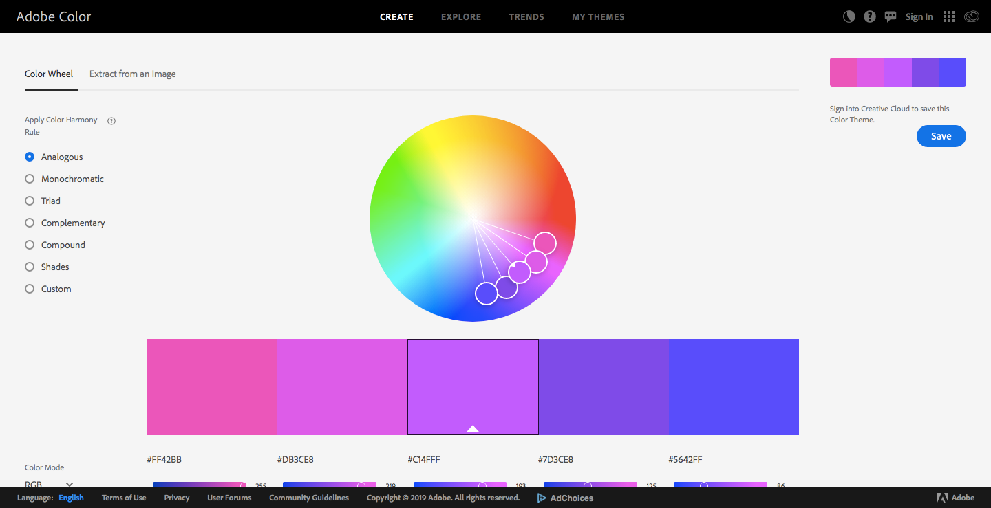 Color wheel a color palette generator Adobe Color